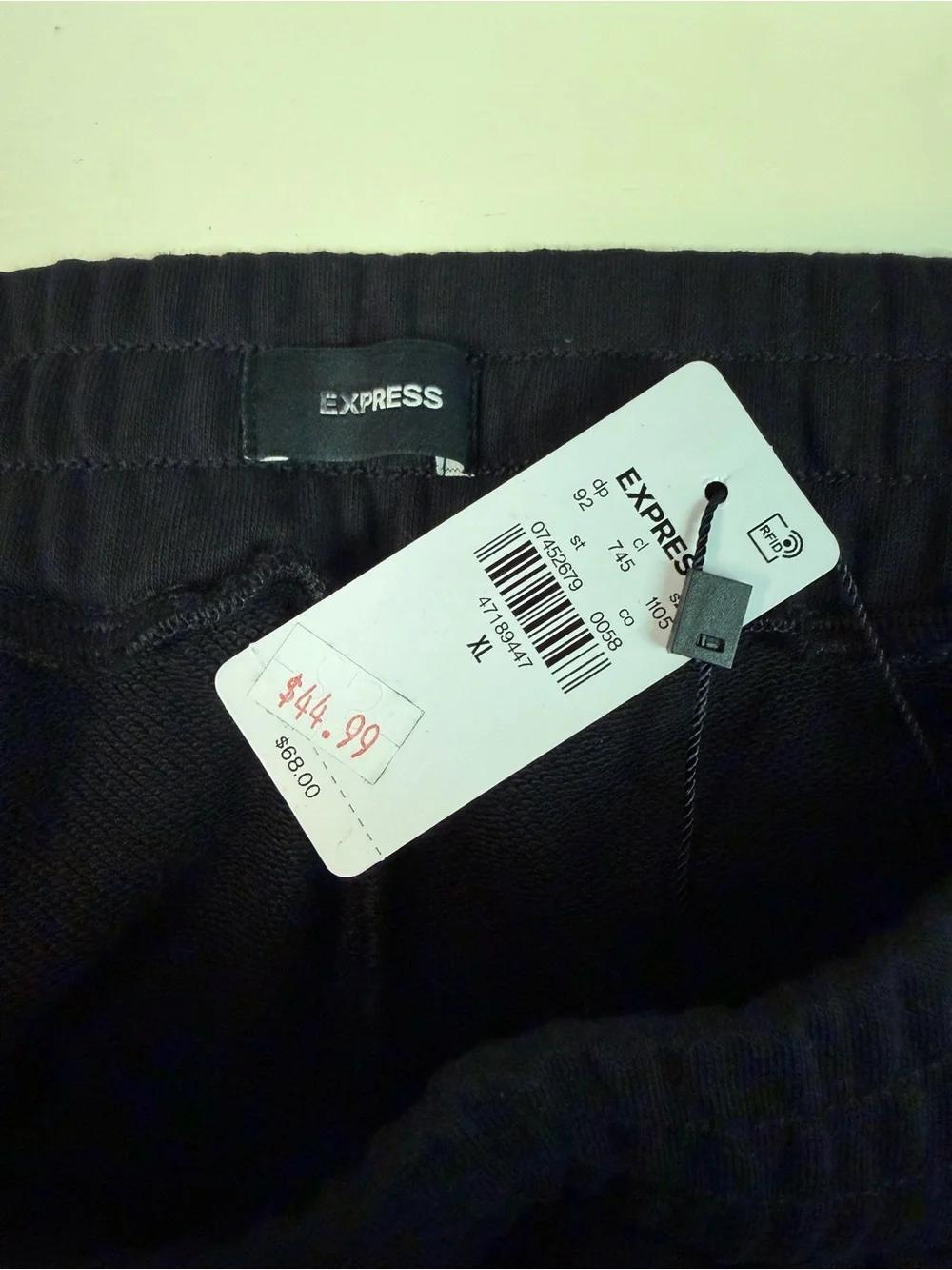 NWT Express Black & White Ankle Track Pants Size XL